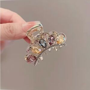 Rhinestone Embellished Barrette Hair Claw Clip Barrette Gorgeous New Modern